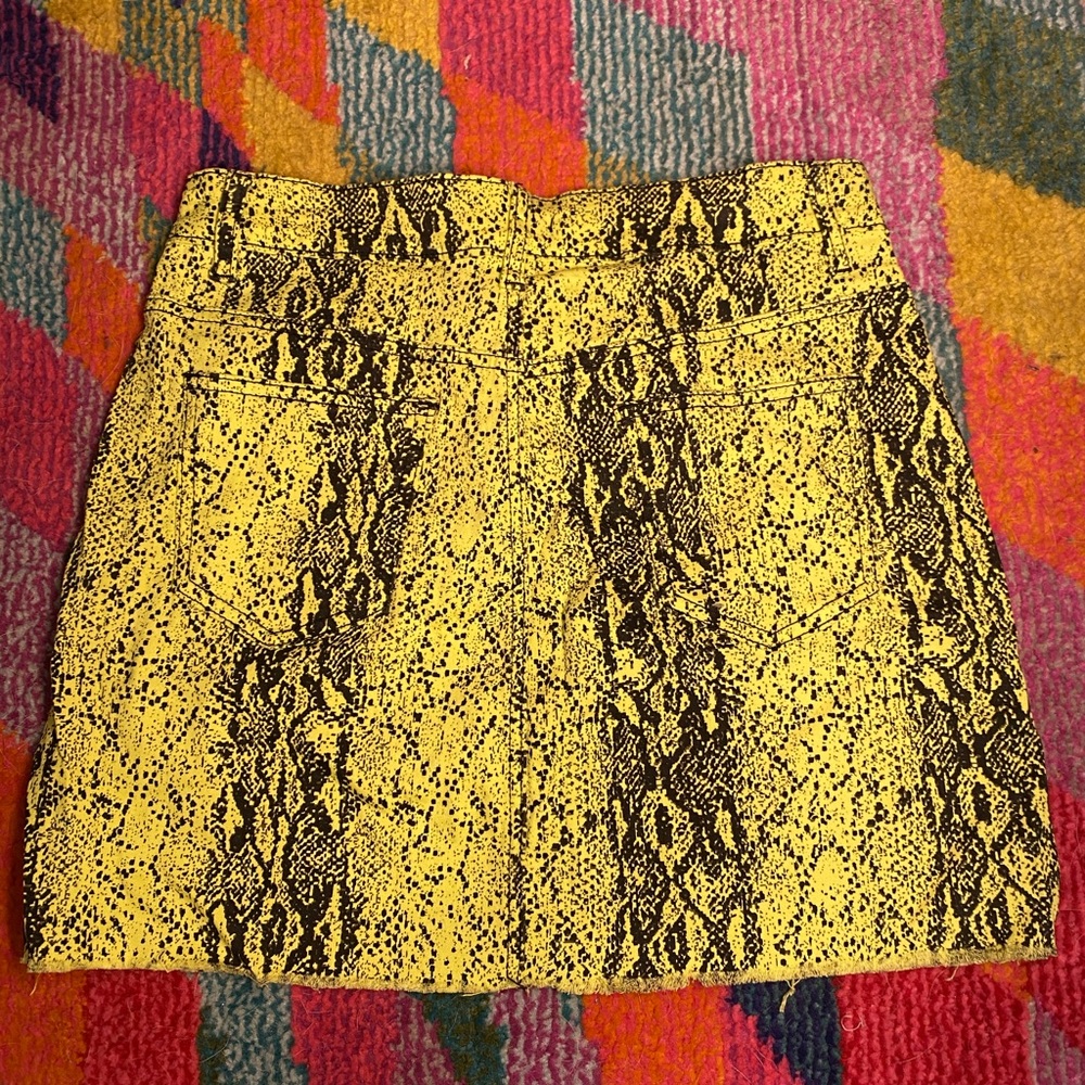 Snake skin mini skirt